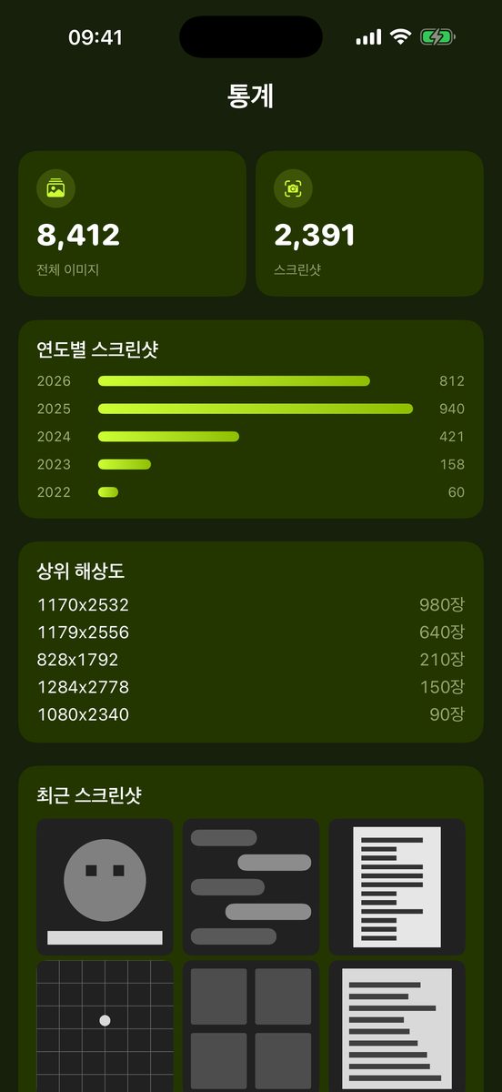 스크린샷 통계