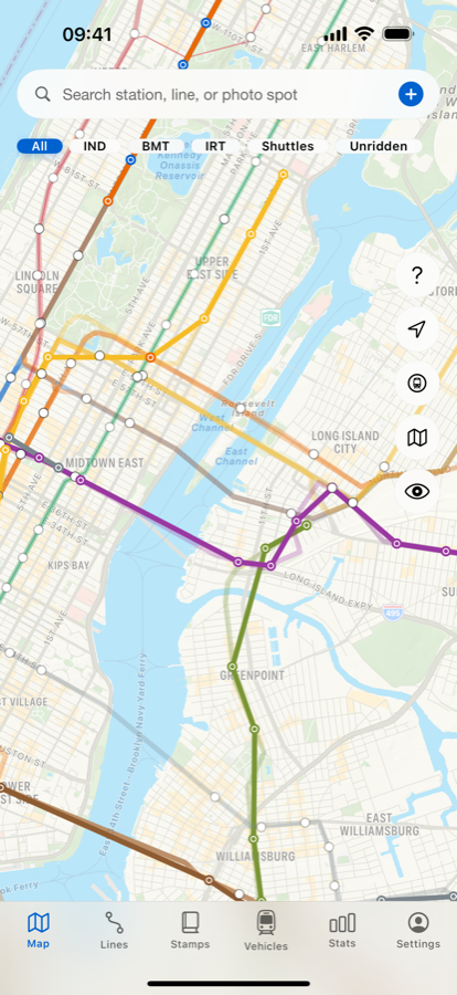 填滿搭過路線的地圖
